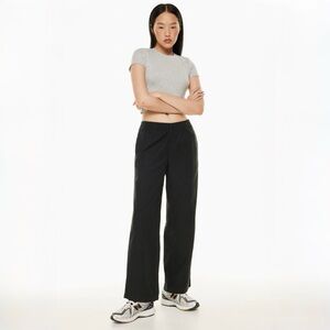 Aritzia TNA Christie Pant Black Wide Leg Pull On Cotton | 2XS Elastic Waist